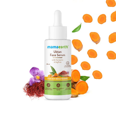 Mamaearth Ubtan Face Serum for glowing skin with Turmeric & Saffron for Skin Brightening 30 ml Bo